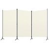 3-Panel Room Divider White 102.4"x70.9" Fabric