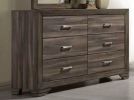 Antique Brown/ Gray Six Drawer Dresser