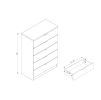 Functional 5 Drawer Chest in Dark Brown Finish